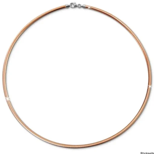 SilberDream Collier Kette Muster Rose vergoldet und Silber 925er 45cm SDK22945F