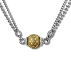 SilberDream Collier Kette Kugel Punkte vergoldet 925 Silber Damen 45cm SDK24645Y