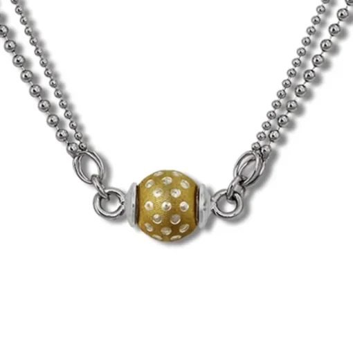 SilberDream Collier Kette Kugel Punkte vergoldet 925 Silber Damen 45cm SDK24645Y