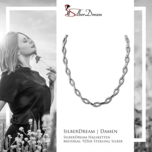 SilberDream Collier Kette Ranke 925er Silber 45cm Damen Halskette SDK465J