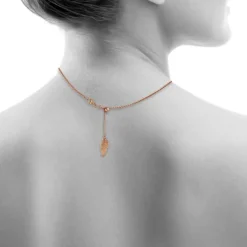 SilberDream Collier Kette Flügel rosevergoldet 925er Silber Damen 45cm SDK23445E
