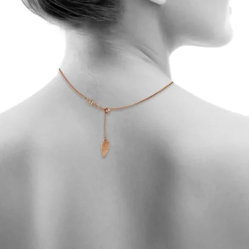 SilberDream Collier Kette Flügel rosevergoldet 925er Silber Damen 45cm SDK23445E