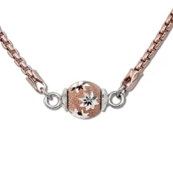 SilberDream Collier Kette Kugel Blumen rose 925 Silber Damen 45cm SDK24545E