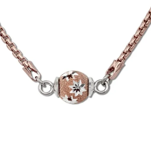 SilberDream Collier Kette Kugel Blumen rose 925 Silber Damen 45cm SDK24545E