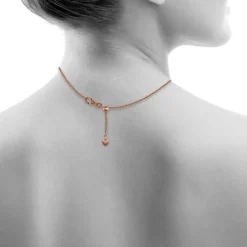 SilberDream Collier Kette Herz rose vergoldet 925er Silber Damen 45cm SDK22645E