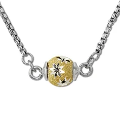 SilberDream Collier Kette Kugel Blumen vergoldet 925 Silber Damen 45cm SDK24845Y