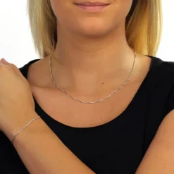 SilberDream Collier Kette gedreht Rose vergoldet 925 Silber 45cm SDK22145E