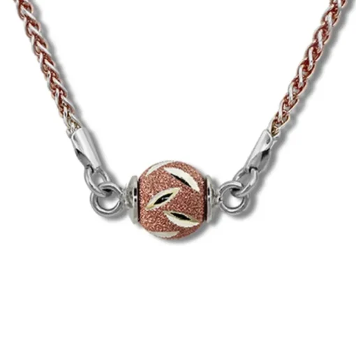 SilberDream Collier Kette Kugel Blatt rose 925 Silber Damen 46cm SDK24146E