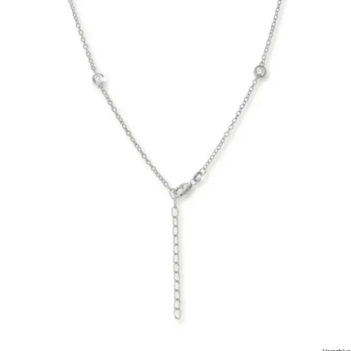 SilberDream Collier Kette Zirkonia weiß 925er Silber Damen 45cm SDK27845J