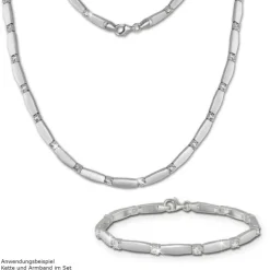 SilberDream Collier Kette matt Zirkonia weiß 925er Silber 45cm SDK447W