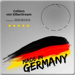 SilberDream Collier Kette Fantasie schwarz 925 Silber Damen 42-44cm SDK28242S