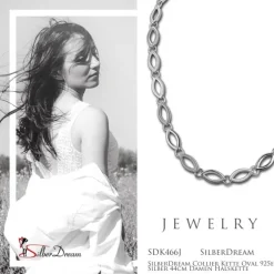SilberDream Collier Kette Oval 925er Silber 44cm Damen Halskette SDK466J