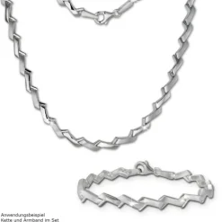 SilberDream Collier Kette Zick-Zack 925er Silber 45cm Damen Kette SDK440J