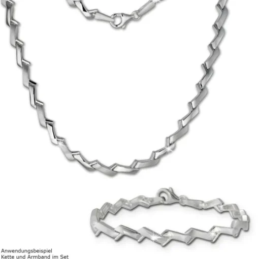SilberDream Collier Kette Zick-Zack 925er Silber 45cm Damen Kette SDK440J