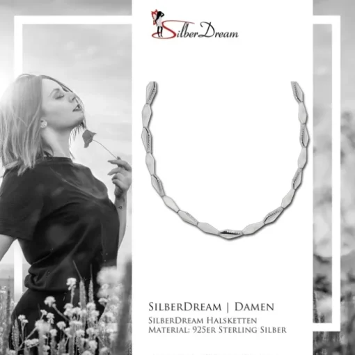 SilberDream Collier Kette Fantasie 925er Silber Zirkonia 45cm Damen SDK468W