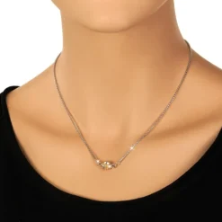 SilberDream Collier Kette Kugel Blumen vergoldet 925 Silber Damen 45cm SDK24845Y