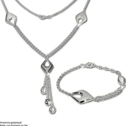 SilberDream Collier Kette Drop 925 Silber 45cm Halskette SDK413
