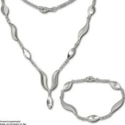 SilberDream Collier Kette Wave 925 Silber 45cm Halskette SDK410