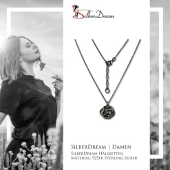 SilberDream Collier Kette Knoten geschwärzt 925 Silber Damen 44cm-47cm SDK11244S