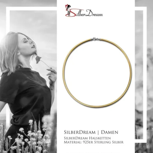 SilberDream Collier Kette Muster vergoldet und Silber 925er 45cm SDK22945T