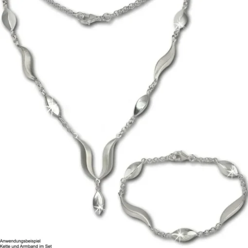 SilberDream Collier Kette Wave 925 Silber 45cm Halskette SDK410