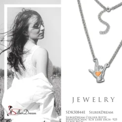 SilberDream Collier Kette Handzeichen -Ich liebe dich- 925 Silber 46cm SDK50844E