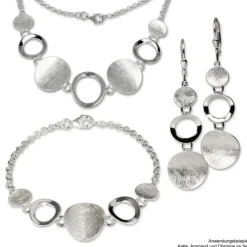 SilberDream Collier Kette mit matten Elementen 925 Silber 45cm SDK400