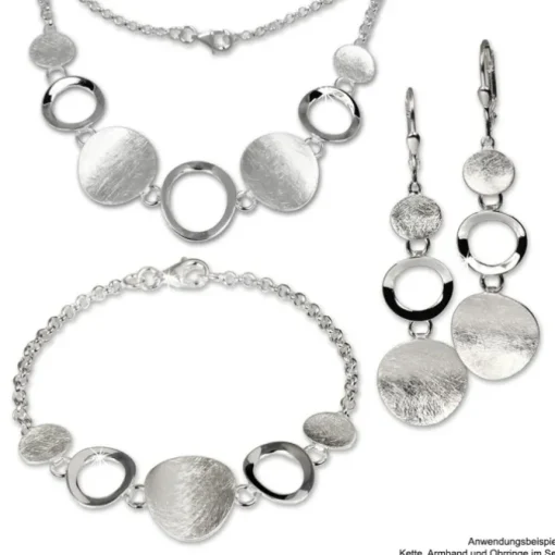 SilberDream Collier Kette mit matten Elementen 925 Silber 45cm SDK400