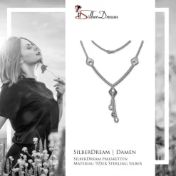 SilberDream Collier Kette Drop 925 Silber 45cm Halskette SDK413