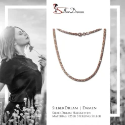 SilberDream Collier Kette gedreht rose vergoldet 925 Silber Damen 45cm SDK21645E