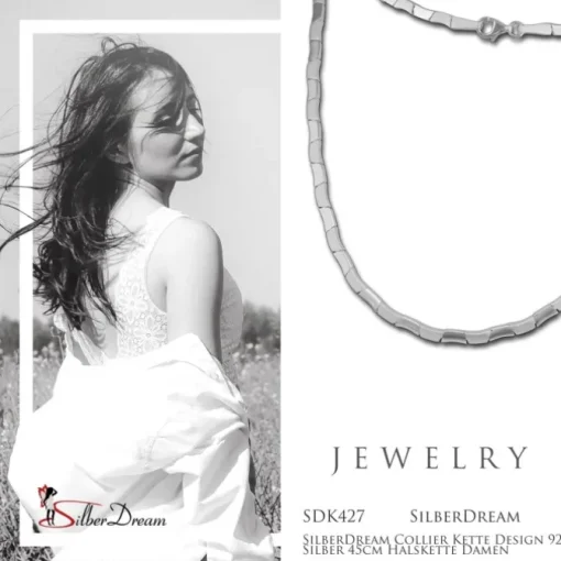 SilberDream Collier Kette Design 925 Silber 45cm Halskette Damen SDK427