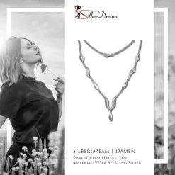 SilberDream Collier Kette Wave 925 Silber 45cm Halskette SDK410