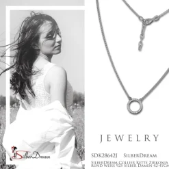 SilberDream Collier Kette Zirkonia rund weiß 925 Silber Damen 42-47cm SDK28642J