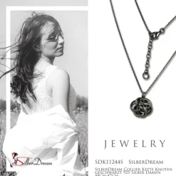 SilberDream Collier Kette Knoten geschwärzt 925 Silber Damen 44cm-47cm SDK11244S