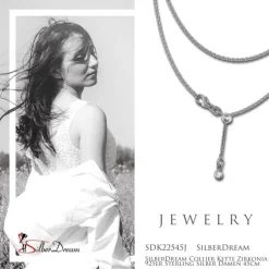 SilberDream Collier Kette Zirkonia 925er Sterling Silber Damen 45cm SDK22545J