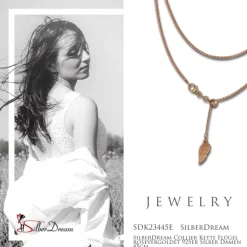 SilberDream Collier Kette Flügel rosevergoldet 925er Silber Damen 45cm SDK23445E