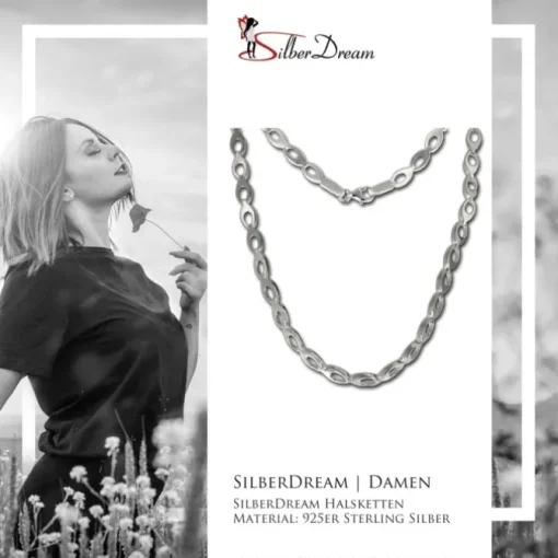 SilberDream Collier Kette oval offen 925 Silber 45cm Halskette SDK401