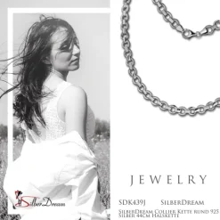 SilberDream Collier Kette rund 925 Silber 44cm Halskette SDK439J