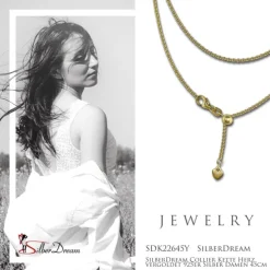 SilberDream Collier Kette Herz vergoldet 925er Silber Damen 45cm SDK22645Y
