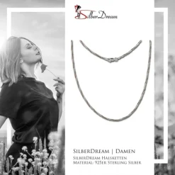 SilberDream Collier Kette gedreht Rose vergoldet 925 Silber 45cm SDK22145E
