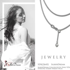 SilberDream Collier Kette Herz 925er Sterling Silber Damen 45cm SDK22645J