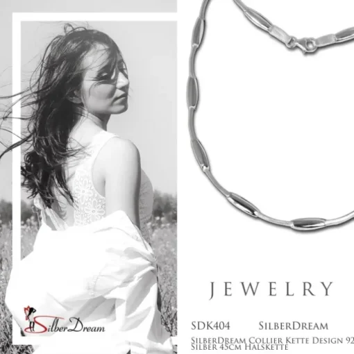 SilberDream Collier Kette Design 925 Silber 45cm Halskette SDK404