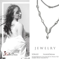 SilberDream Collier Kette Wave 925 Silber 45cm Halskette SDK410