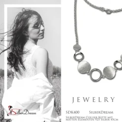 SilberDream Collier Kette mit matten Elementen 925 Silber 45cm SDK400