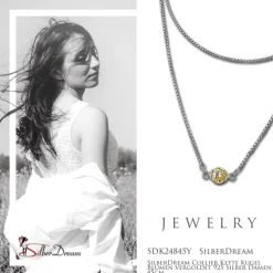 SilberDream Collier Kette Kugel Blumen vergoldet 925 Silber Damen 45cm SDK24845Y