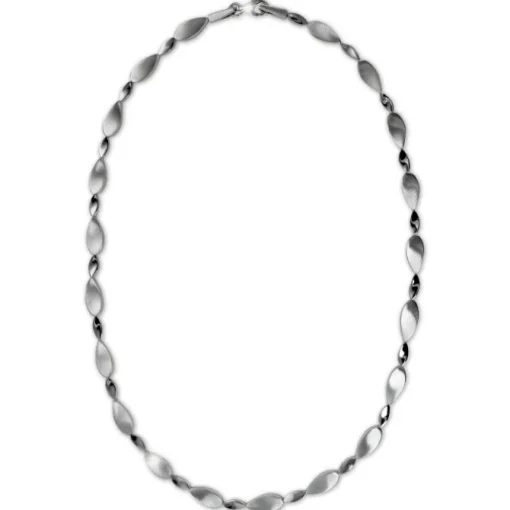 SilberDream Collier Leaves 925 Silber glanz matt 45cm Kette Damen SDK4804M