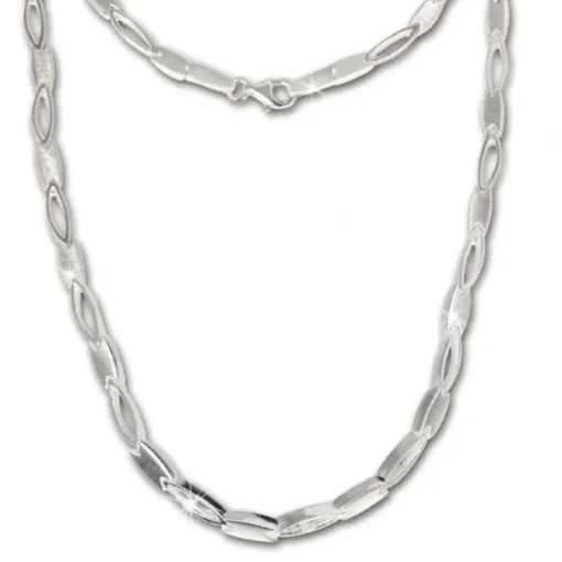 SilberDream Collier oval matt Kette 925 Silber 45cm Halskette SDK403