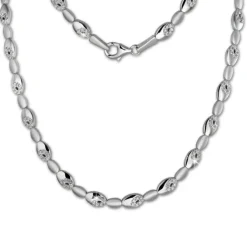 SilberDream Collier Oval Zirkonia weiß 925er Silber 44,5cm Halskette SDK444W