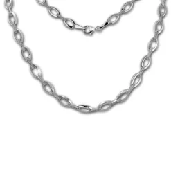 SilberDream Collier Oval Zirkonia weiß 925er Silber 44,5cm Halskette SDK449W