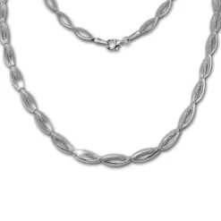 SilberDream Collier Oval Zirkonia weiß 925er Silber 44,5cm Halskette SDK460W